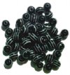 50 8mm Acrylic Black with White Stripe Rounds